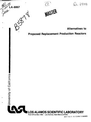 Alternatives to proposed replacement production reactors