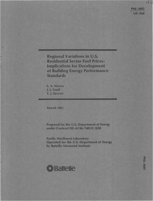 Regional variations in US residential sector fuel prices: implications for development of building energy performance standards