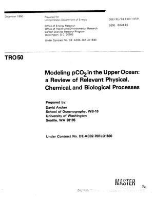 Modeling pCO sub 2 in the upper ocean