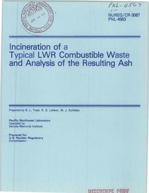 Incineration of a typical LWR combustible waste and analysis of the resulting ash