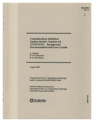 Columbia River Statistical Update Model, Version 4. 0 (COLSTAT4): Background documentation and user's guide