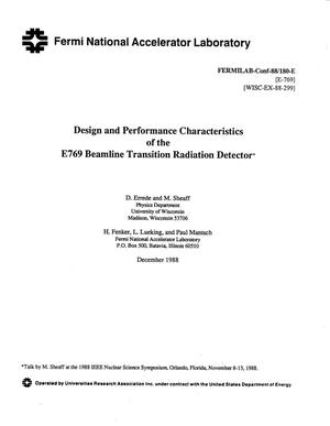 Design and performance characteristics of the E769 beamline transition radiation detector