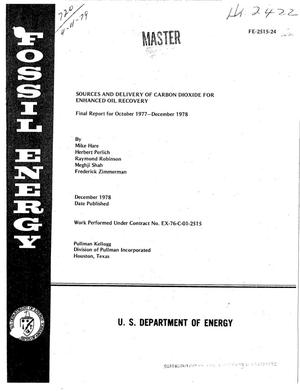 Sources and delivery of carbon dioxide for enhanced oil recovery. Final report, October 1977--December 1978