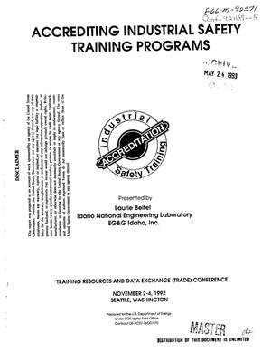 Accrediting industrial safety training programs