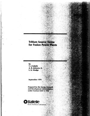 Tritium Source Terms for Fusion Power Plants