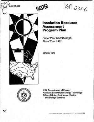 Insolation resource assessment program plan. Fiscal year 1979--Fiscal year 1981. [Includes glossary]