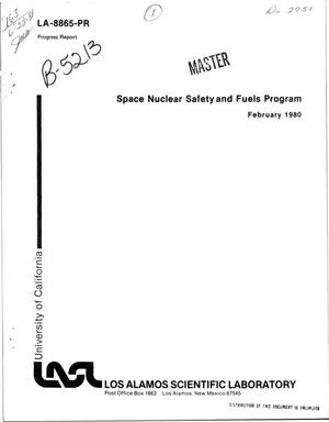 Space nuclear safety and fuels program. Progress report, February 1980