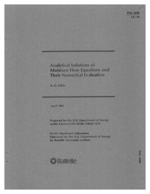 Analytical solutions of moisture flow equations and their numerical evaluation