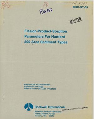 Fission product sorption parameters for Hanford 200 area sediment types