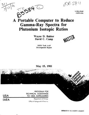 Portable computer to reduce gamma-ray spectra for plutonium isotopic ratios