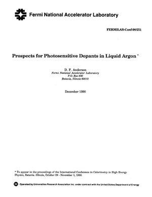 Prospects for photosensitive dopants in liquid argon