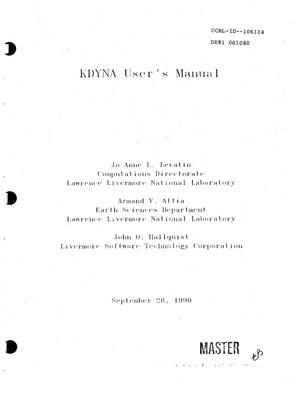 KDYNA user's manual