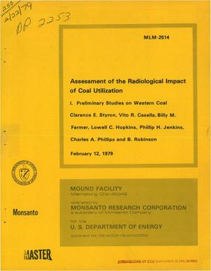 Assessment of the radiological impact of coal utilization. I. Preliminary studies on Western coal. [Western USA; radionuclide impurities]