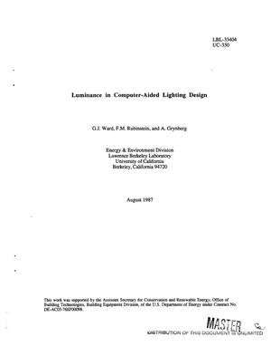 Luminance in computer-aided lighting design