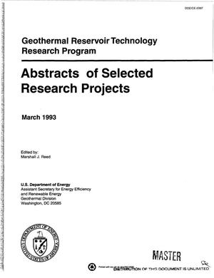 Geothermal Reservoir Technology Research Program: Abstracts of selected research projects