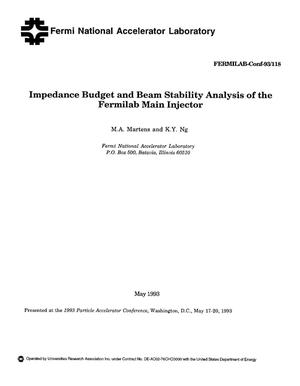 Impedance budget and beam stability analysis of the Fermilab Main Injector