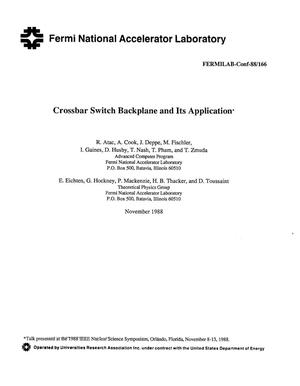 Crossbar switch backplane and its application