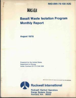 Basalt Waste Isolation Program: monthly report