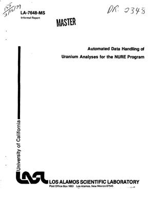 Automated data handling of uranium analyses for the NURE program. Informal report