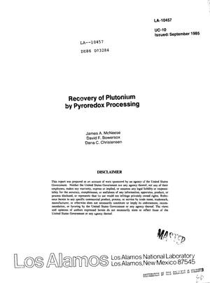 Recovery of plutonium by pyroredox processing