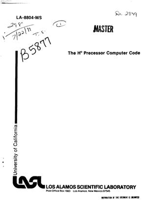 H/sup 0/ precessor computer code
