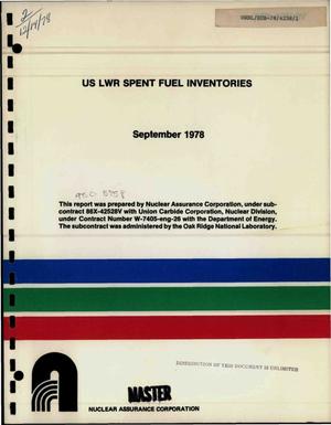 U. S. LWR spent fuel inventories