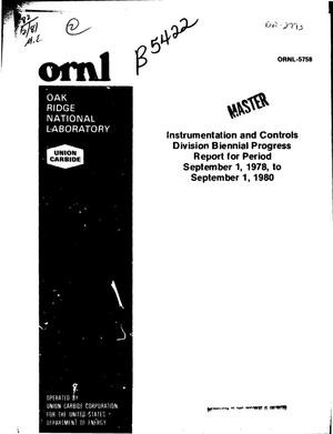 Instrumentation and Controls Division biennial progress report, September 1, 1978-September 1, 1980