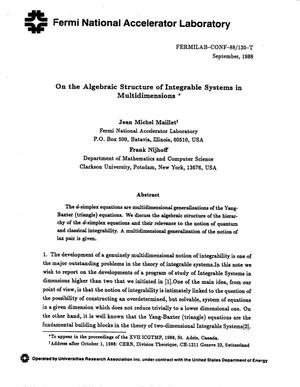 On the algebraic structure of integrable systems in multidimensions