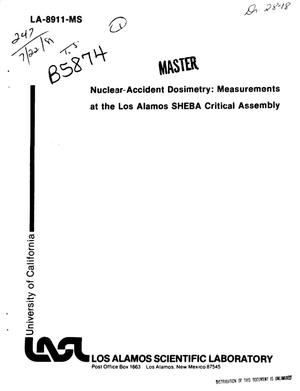 Nuclear-accident dosimetry: measurements at the Los Alamos SHEBA critical assembly