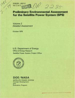 Preliminary environmental assessment for the satellite power system (SPS)