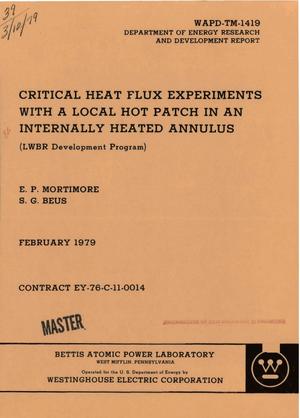 Critical heat flux experiments with a local hot patch in an internally heated annulus