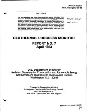 Geothermal progress monitor. Progress report No. 7