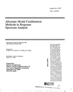 Alternate modal combination methods in response spectrum analysis