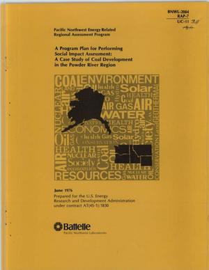 Program plan for performing social impact assessment: a case study of coal development in the Powder River region