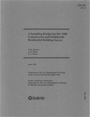 Sampling Design for the 1980 Commercial and Multifamily Residential Building Survey