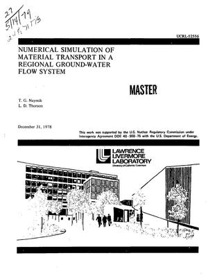 Numerical simulation of material transport in a regional ground-water flow system