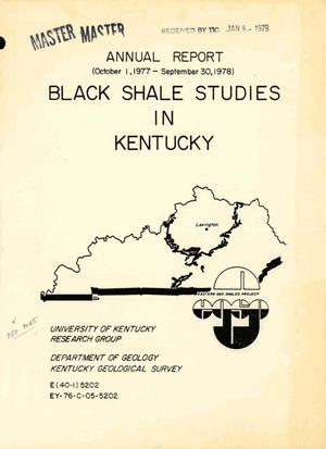 Black shale studies in Kentucky. Annual report, October 1, 1977--September 30, 1978