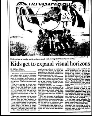 Primary view of object titled '['Kids get to expand visual horizons' article]'.