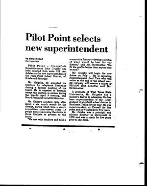 ['Pilot Point selects new superintendent' article]