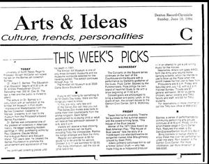 [Denton Record-Chronicle 'Arts & Ideas', June 19, 1994]