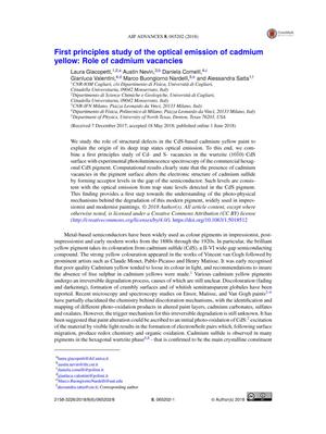 First Principles Study of the Optical Emission of Cadmium Yellow: Role of Cadmium Vacancies