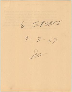 Primary view of object titled '[News Script: Sports]'.
