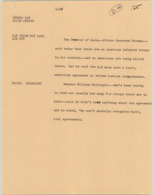 Primary view of object titled '[News Script: Laos]'.