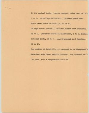 Primary view of object titled '[News Script: Sports league]'.