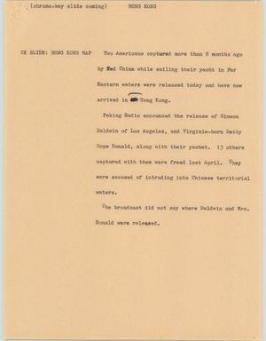 Primary view of object titled '[News Script: Hong Kong]'.