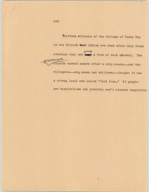Primary view of object titled '[News Script: Bay]'.