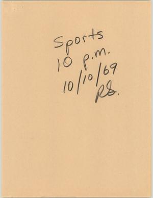 [News Script: 10pm sports, October 10, 1969]