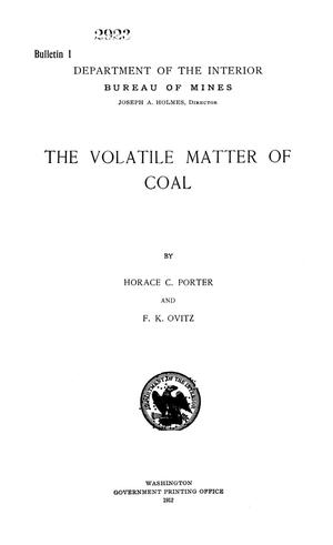 The Volatile Matter of Coal
