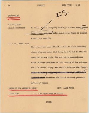 Primary view of object titled '[News Script: Sheriff]'.