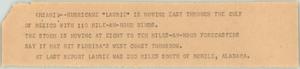 Primary view of object titled '[News Script: Hurricane Laurie]'.